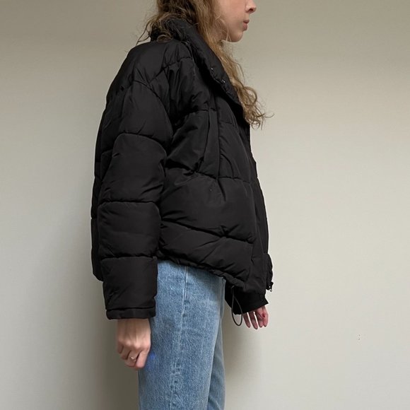 Urban Outfitters Black Cropped Puffy Jacket Size S - Picture 3 of 7